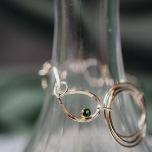 Erin Mobius Link Bracelet Green Topaz, 14K Yellow Gold Bezel