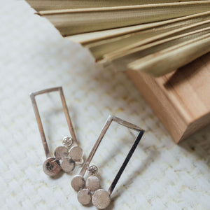 Elena Short Rectangle Earrings, White CZ