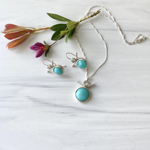 Francisca- Sterling Silver Drop Earrings, Amazonite, White Topaz