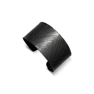 Arianna Oxidized Chevron Wide Cuff Bracelet