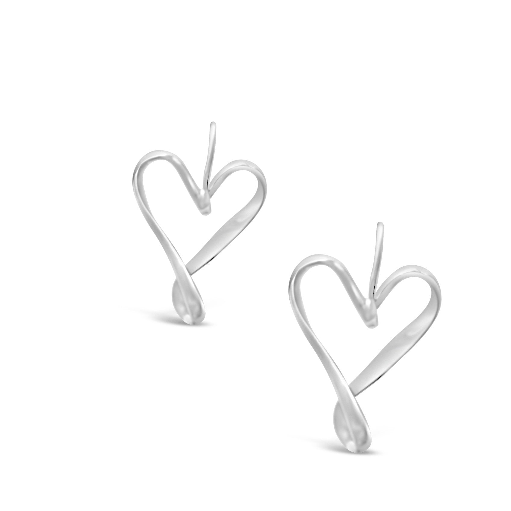 Eternal Love Sterling Silver Mobius Heart Earrings