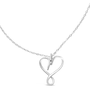 Eternal Love Sterling Silver Mobius Heart Necklace