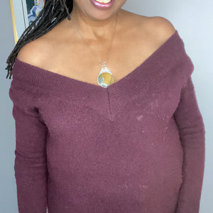 Heather - Sterling Silver Pendant with Landscape Jasper, Citrine