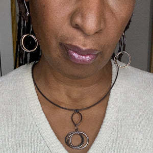 Louisa Oxidized Mobius Necklace