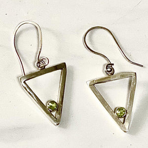 Jane Small Triangle Sterling Silver Earrings with Gemstones
