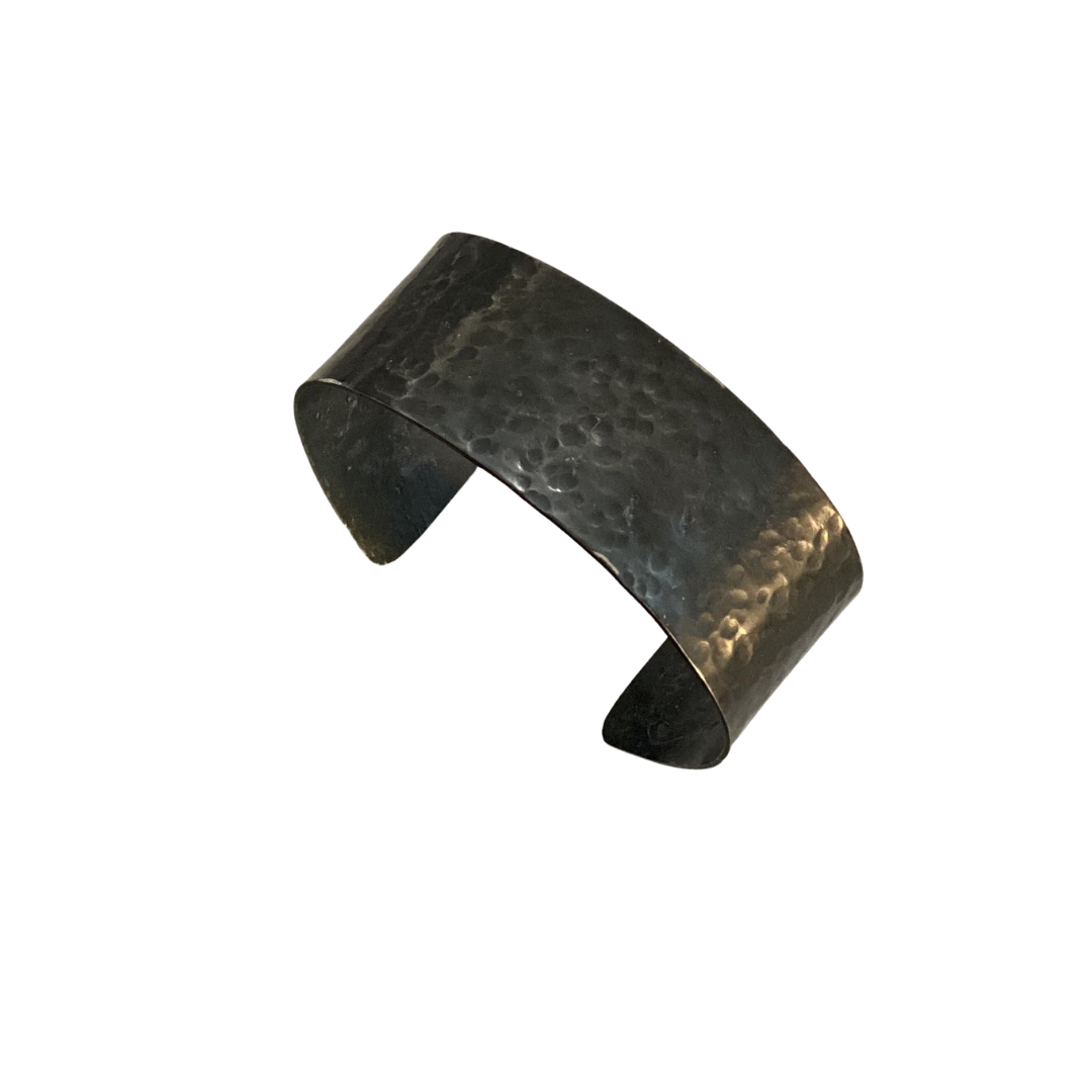 Sasha - Oxidized Sterling Silver  Hammer finish Cuff Bracelet