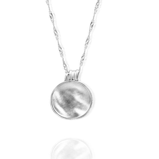 Forget Me Not-Concave Disc Sterling Silver Necklace - Candace -Stribling- Jewelry