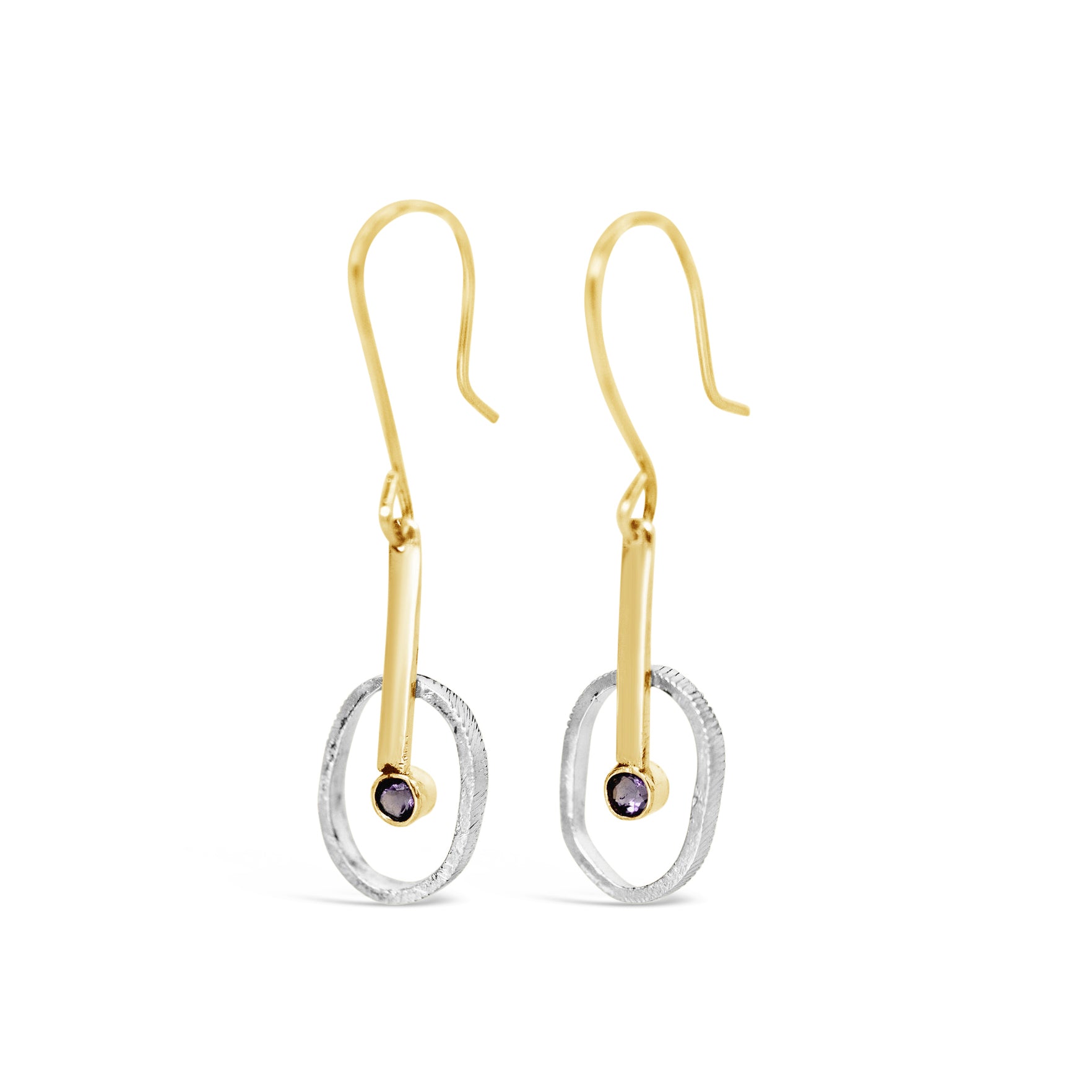 Vera - 14K & Sterling Silver Dangle Earrings with Iolite
