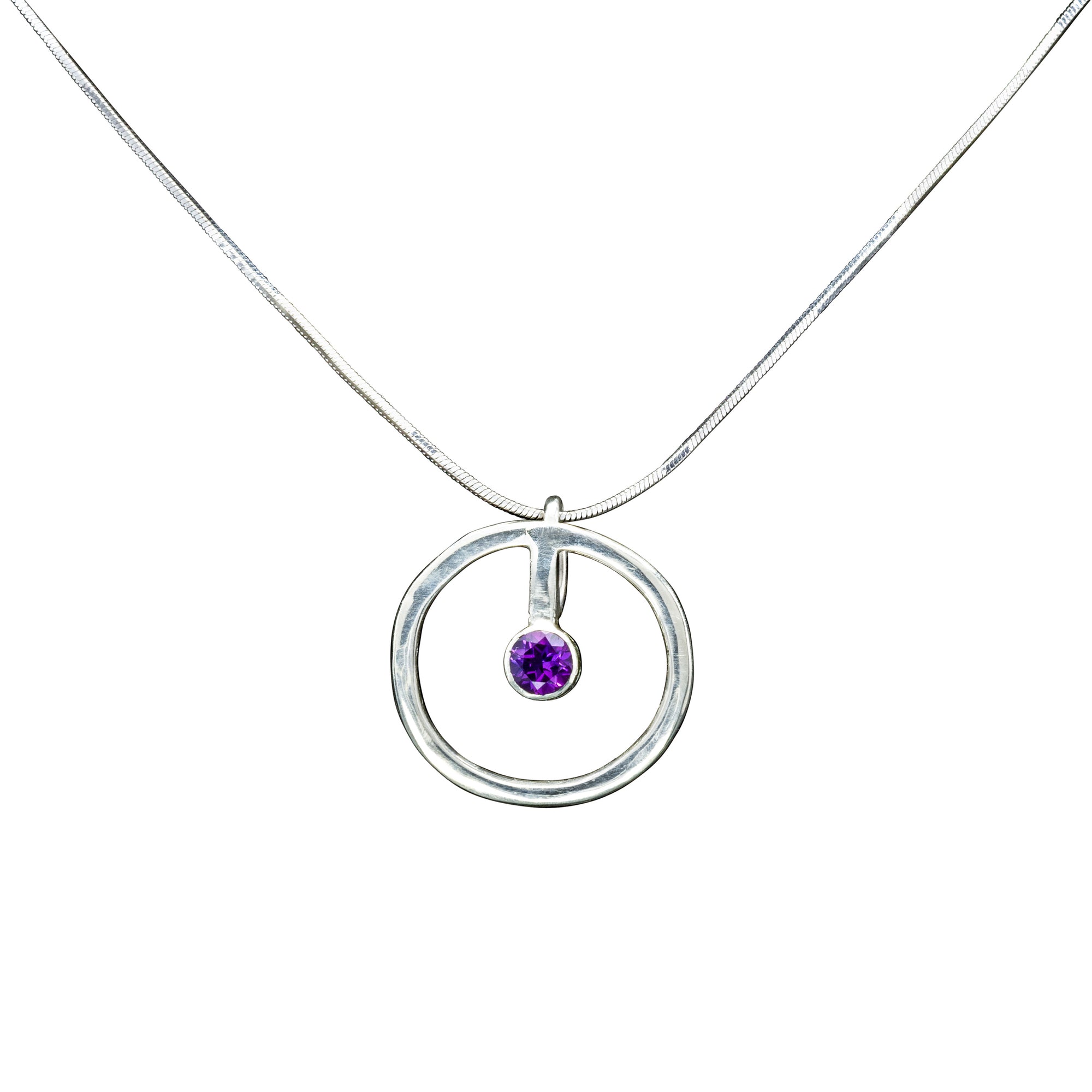 Kaia Sterling Silver Necklace, Amethyst