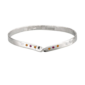 Sterling Silver Mobius Strip, Infinity Bangle Bracelet, Citrine, Rhodolite Garnet - Candace -Stribling- Jewelry