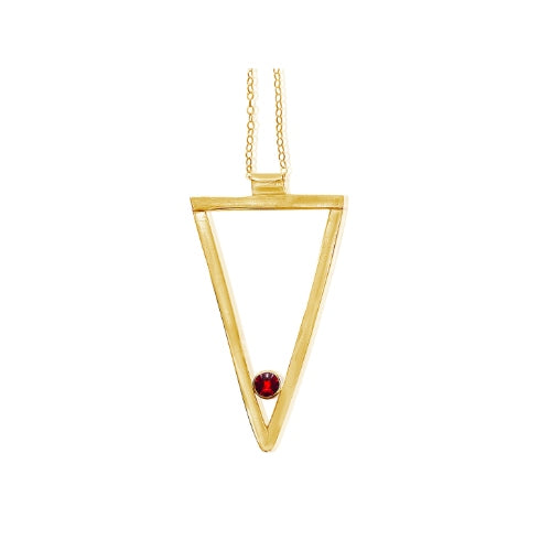 Sheila - 14K Yellow Gold Long Triangle Necklace