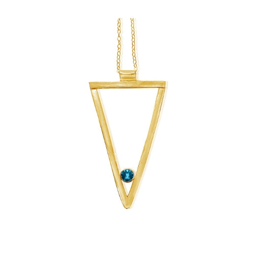 Sheila - 14K Yellow Gold Long Triangle Necklace