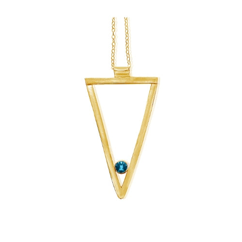 Sheila - 14K Yellow Gold Long Triangle Necklace