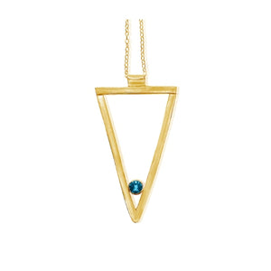 Sheila - 14K Yellow Gold Long Triangle Necklace