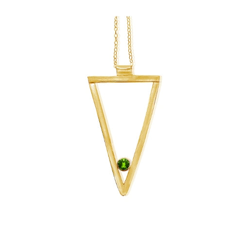 Sheila - 14K Yellow Gold Long Triangle Necklace