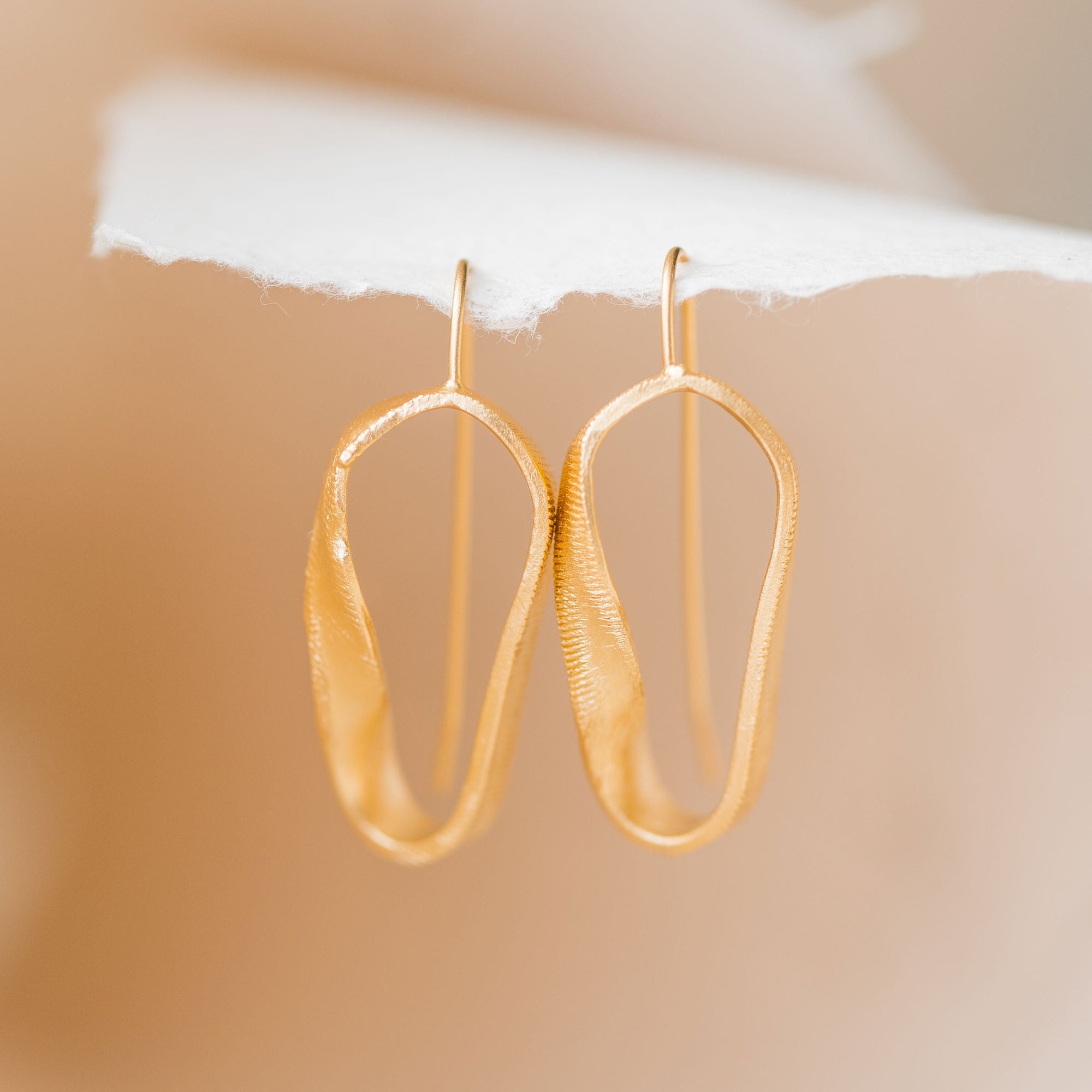 Vermeil Cross Hatch Mobius Earrings