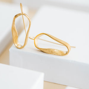 Erika -14K Gold Cross Hatch Mobius Earrings