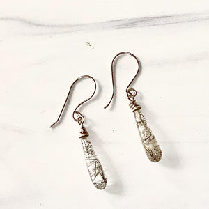 Marilyn  Drop Earrings, Black Tourmilated Quartz