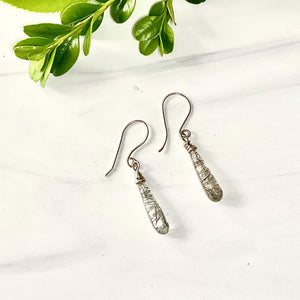 Marilyn  Drop Earrings, Black Tourmilated Quartz