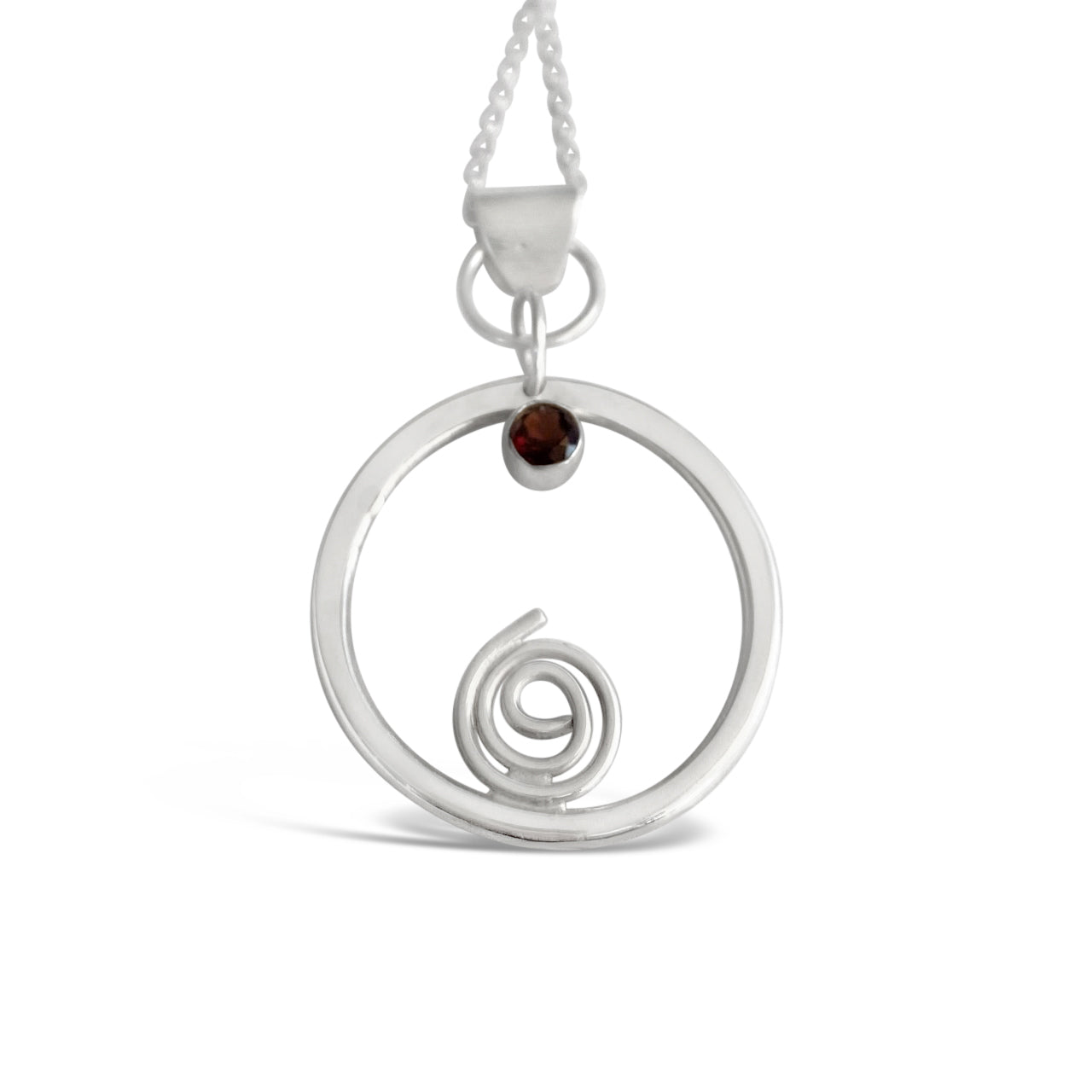 Joss Sterling Silver Necklace, Garnet