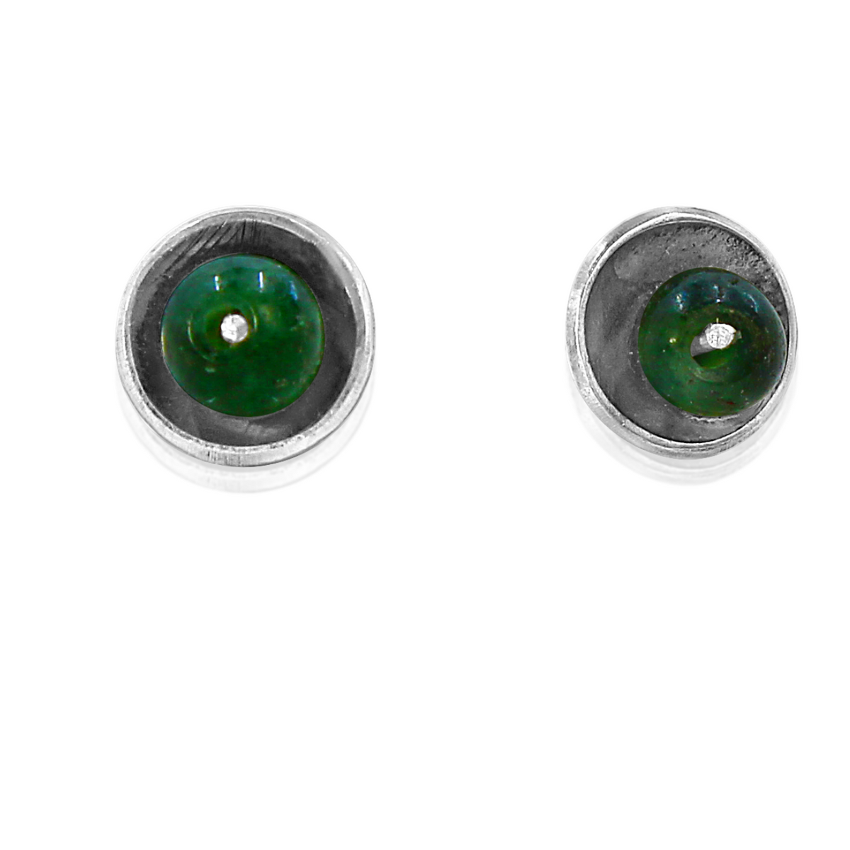Joanne Stud  Earrings, Moss Agate