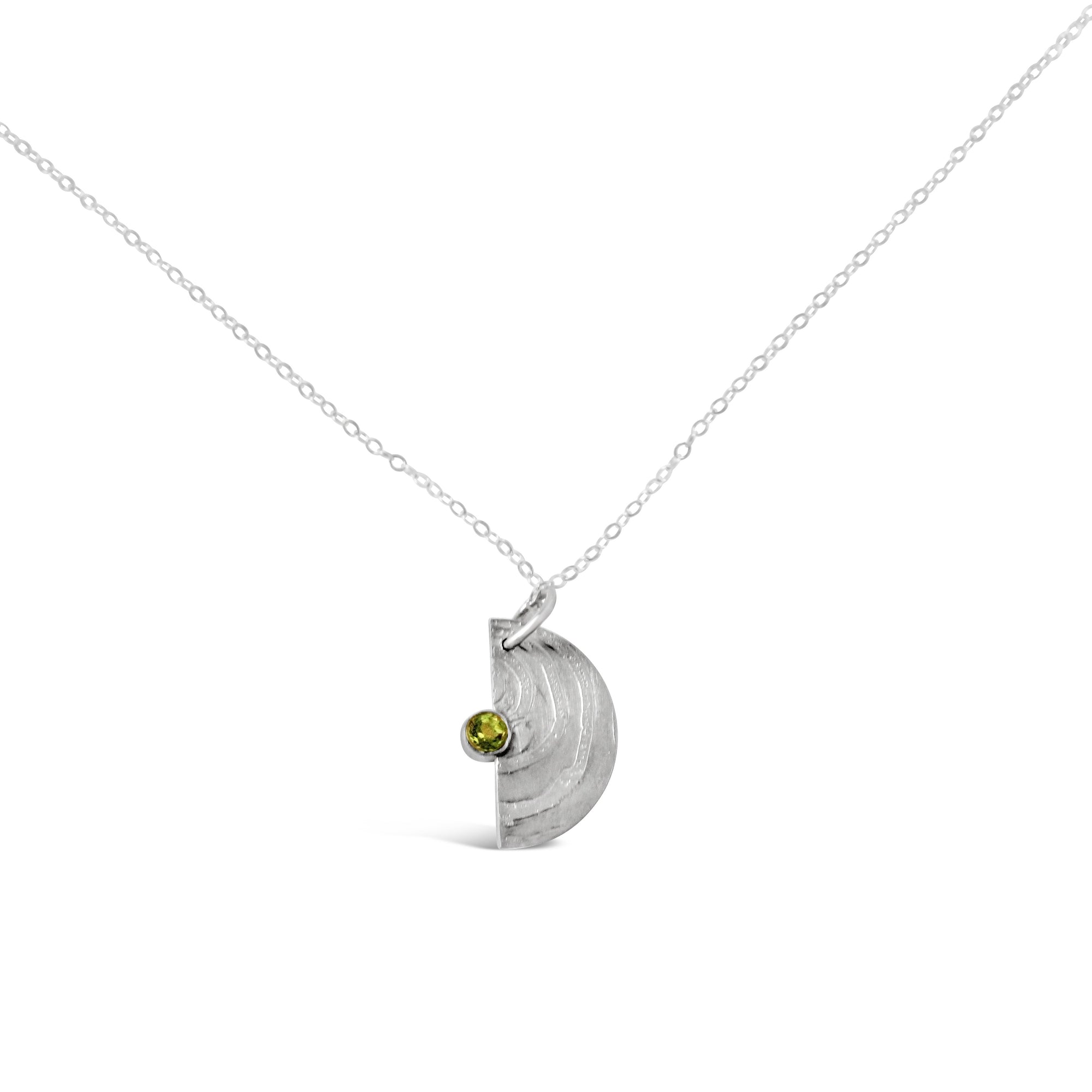 Carly Half Moon Necklace, Peridot