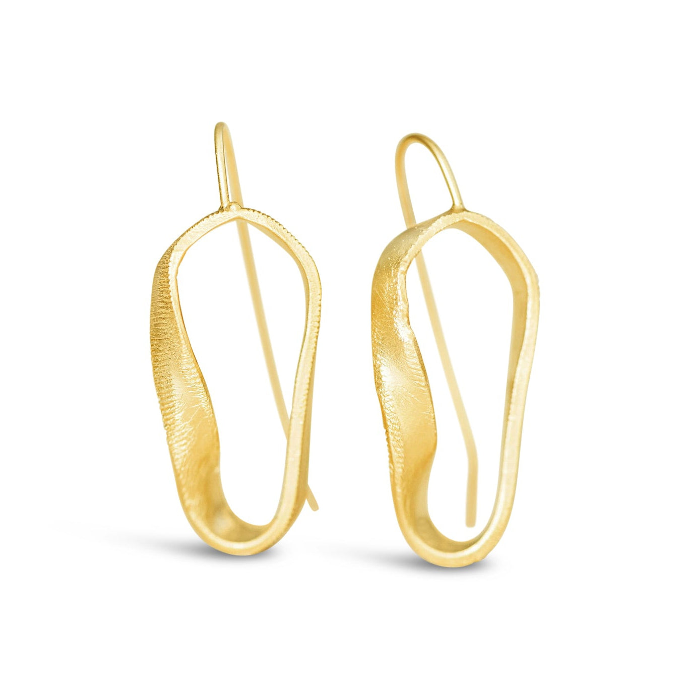 Vermeil Cross Hatch Mobius Earrings