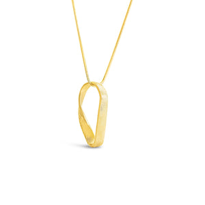 Vermeil Mobius Crosshatch Texture Necklace