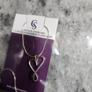 Eternal Love Sterling Silver Mobius Heart Necklace