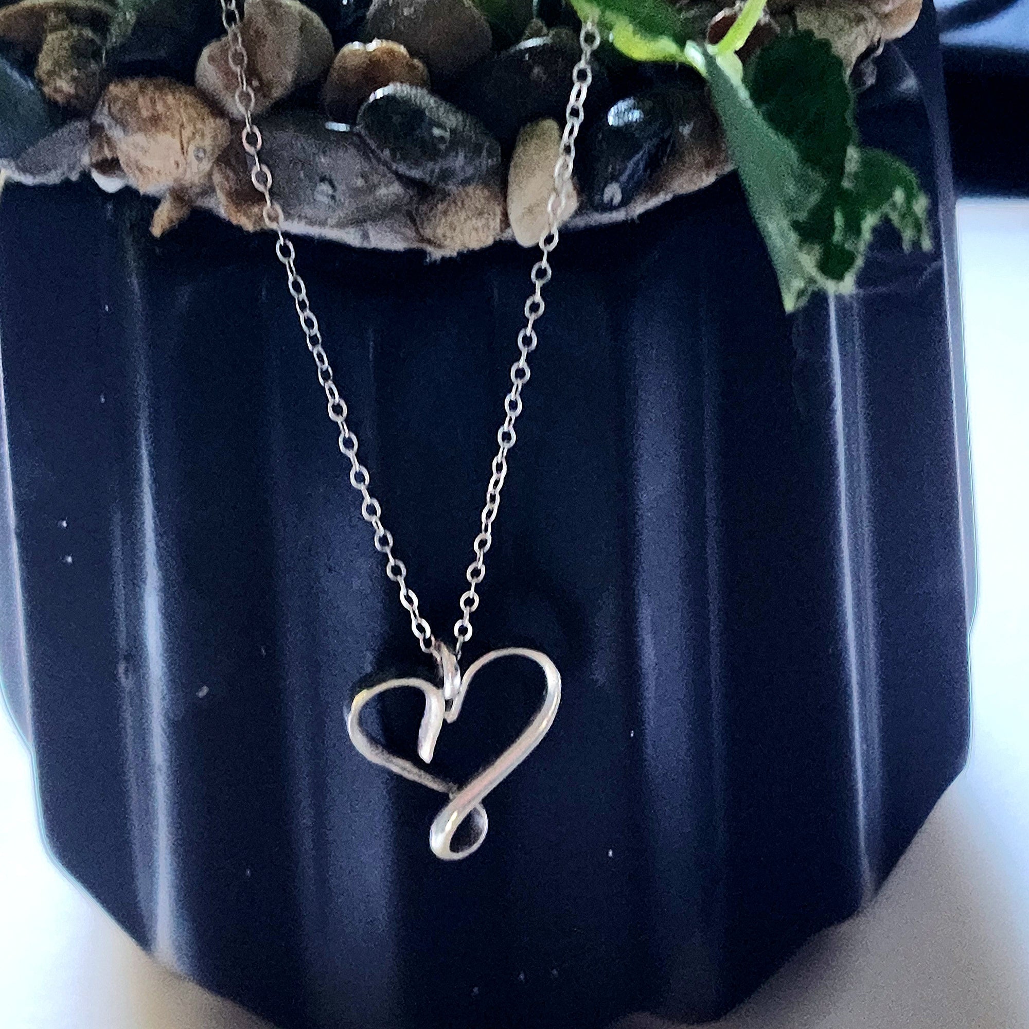 Eternal Love Sterling Silver Mobius Heart Necklace