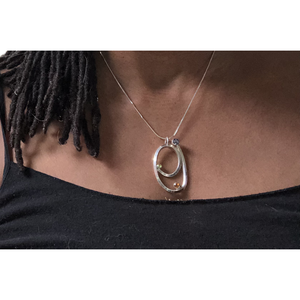 Sterling Silver Fibonacci Inspired Necklace, Iolite, Citrine, Peridot - Candace -Stribling- Jewelry
