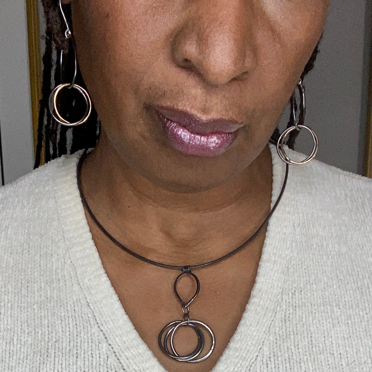 Louisa Oxidized Mobius Necklace
