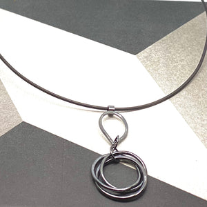 Louisa Oxidized Mobius Necklace