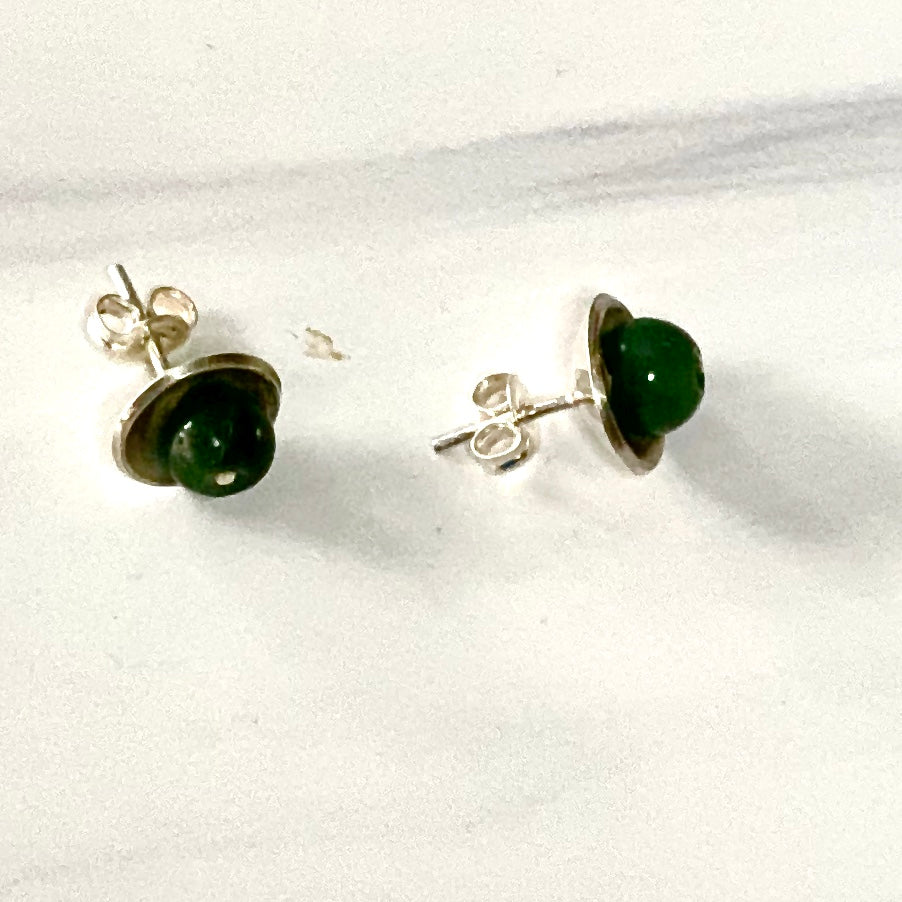 Joanne Stud  Earrings, Moss Agate