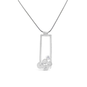 Constance Rectangle Necklace, White CZ