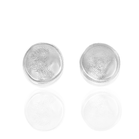 Forget Me Not-Concave Stud Earrings, Brushed Finish - Candace -Stribling- Jewelry