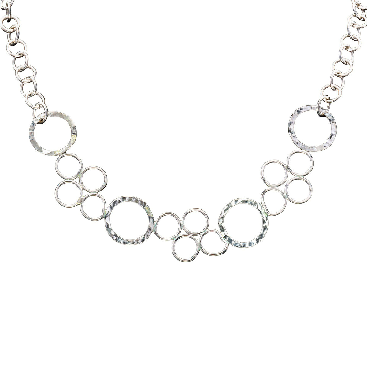 Sterling Silver Circle Statement Necklace - Candace -Stribling- Jewelry