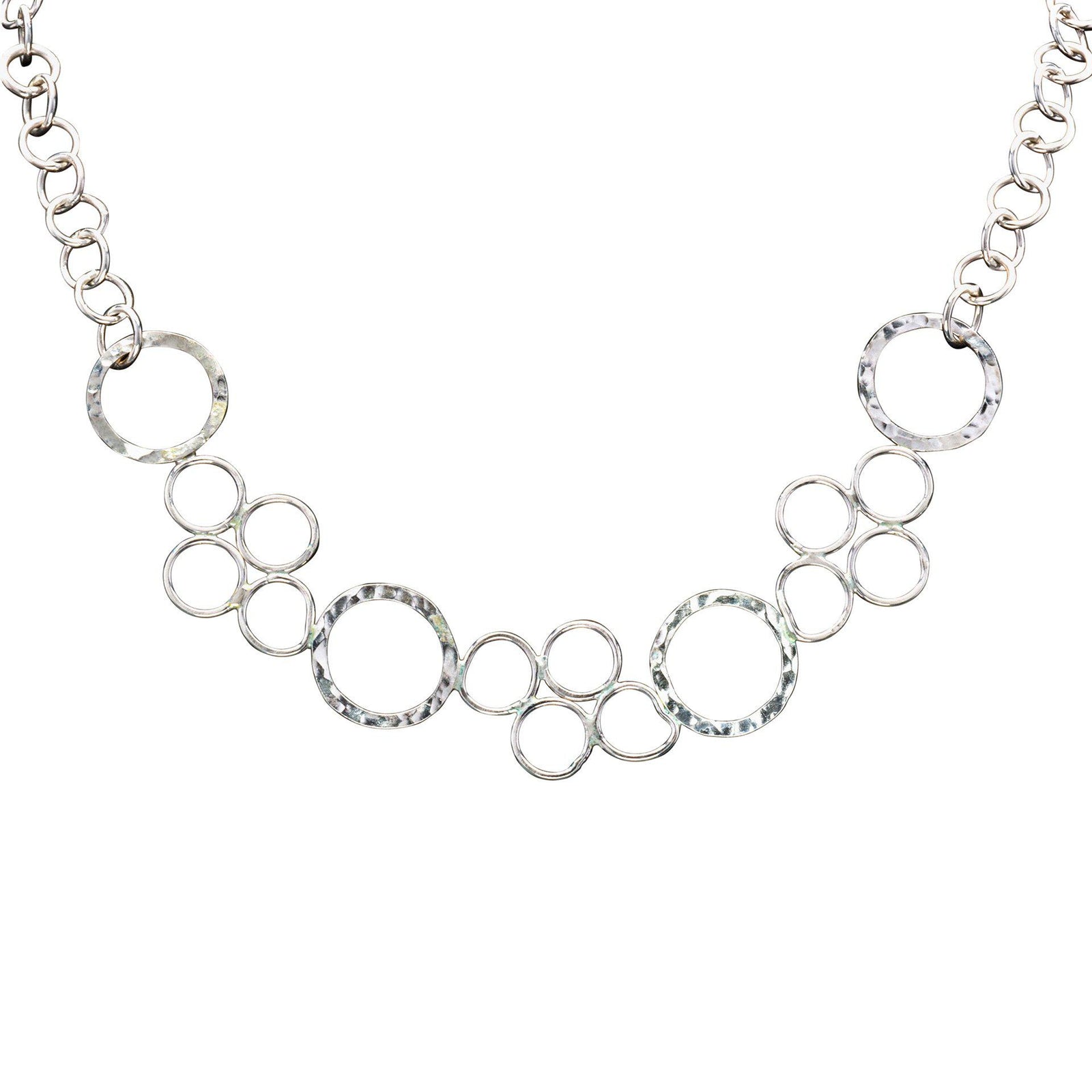 Sterling Silver Circle Statement Necklace - Candace -Stribling- Jewelry