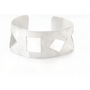 Sterling Silver Geometric Triangle & Square Cuff Bracelet - Candace -Stribling- Jewelry