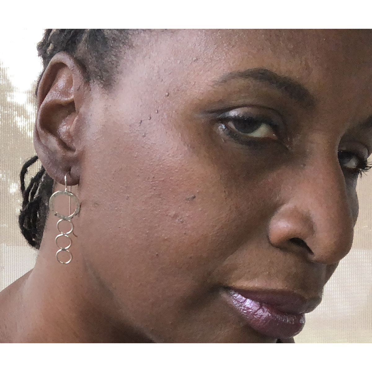 Sterling Silver Dangle Earrings, Geometric, Descending Circles - Candace -Stribling- Jewelry