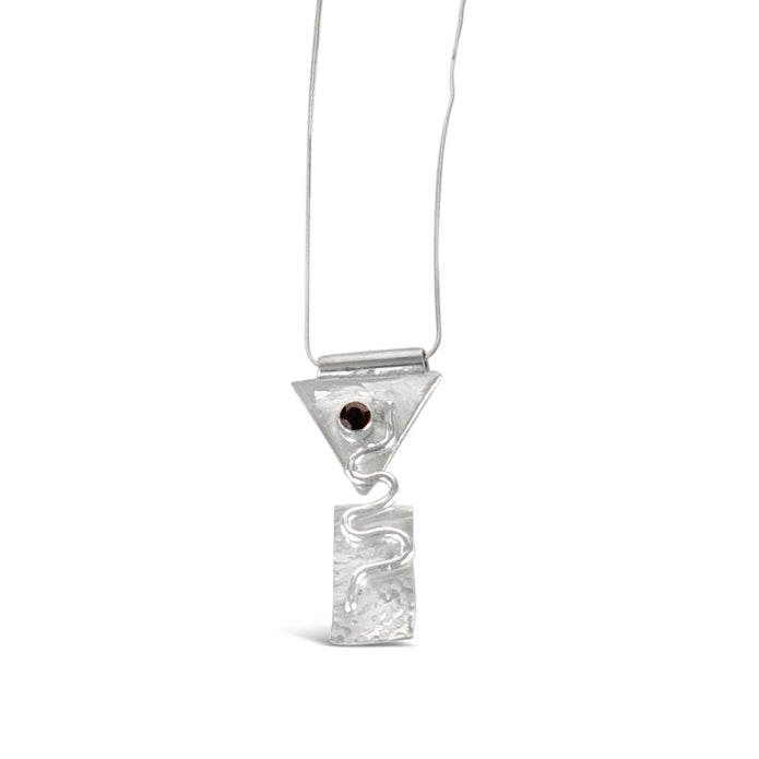 Victoria- Sterling Silver Necklace with Garnet