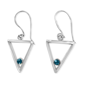 Jane Small Triangle Sterling Silver Earrings with Gemstones