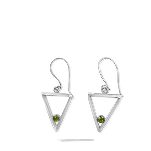 Jane Small Triangle Sterling Silver Earrings with Gemstones
