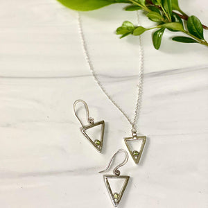 Jane  Triangle Earrings, Peridot